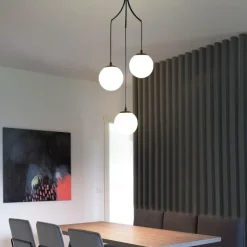 Staircase Chandelier 3/6/9 Light High Ceiling Modern LED Glass Round Nordic Art Chandelier Long Chandelier White Living Room Restaurant Hotel Corridor Entrance Stairs