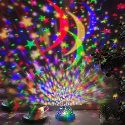Star and Moon Themed Projector Lights – Portable and Compact for Festive Atmosphere in Indoor/Outdoor Activities, Photo Backgrounds and Restaurants