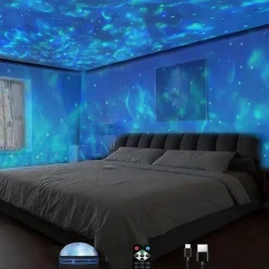 Star Projector Galaxy Projector Ocean Wave Projector Water Light Projector Valentine's Gift for Bedroom Night Light Projector Gaming Room, Home Theater, Ceiling, Room Decor