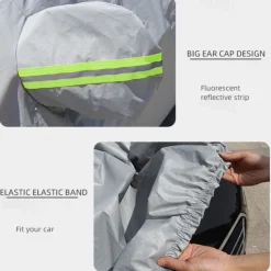 StarFire All Size High Quality Car Cover Full Cover Four Seasons Universal Thick Waterproof Sunshade Sunscreen Car Cover Reflective Warning Safety Car Cover 1pcs