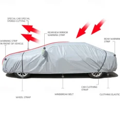StarFire All Size High Quality Car Cover Full Cover Four Seasons Universal Thick Waterproof Sunshade Sunscreen Car Cover Reflective Warning Safety Car Cover 1pcs