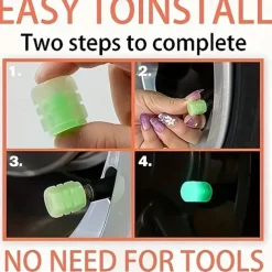 Starfire Car Luminous Valve Valve Green Pink Blue Yellow Car Tire Valve Cap Motorcycle Valve Core Glow