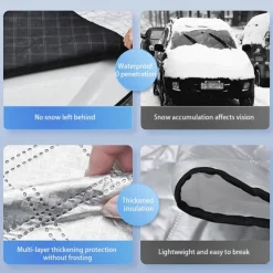 Starfire Car Snow Cover Front Windshield Snow Cover Anti-Freeze Cover Anti-Frost Cover Hood Thickened Winter Car Clothing Cloth
