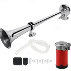 StarFire Car Truck Horn Train Air Horn 150DB Loud Universal Electric Dual Trumpet Air Horns Kit For Any 12V/24V Cars Trucks Trains Lorry Boat Ship Van