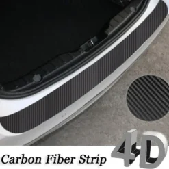 StarFire 90cm Car Rear Trunk Bumper Carbon Fiber Sticker Anti-Scratch Anti-Collision Protection Cover Strip Trunk Sill Guard Decal