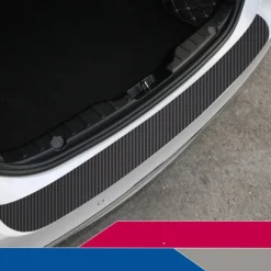 StarFire 90cm Car Rear Trunk Bumper Carbon Fiber Sticker Anti-Scratch Anti-Collision Protection Cover Strip Trunk Sill Guard Decal