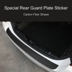 StarFire 90cm Car Rear Trunk Bumper Carbon Fiber Sticker Anti-Scratch Anti-Collision Protection Cover Strip Trunk Sill Guard Decal