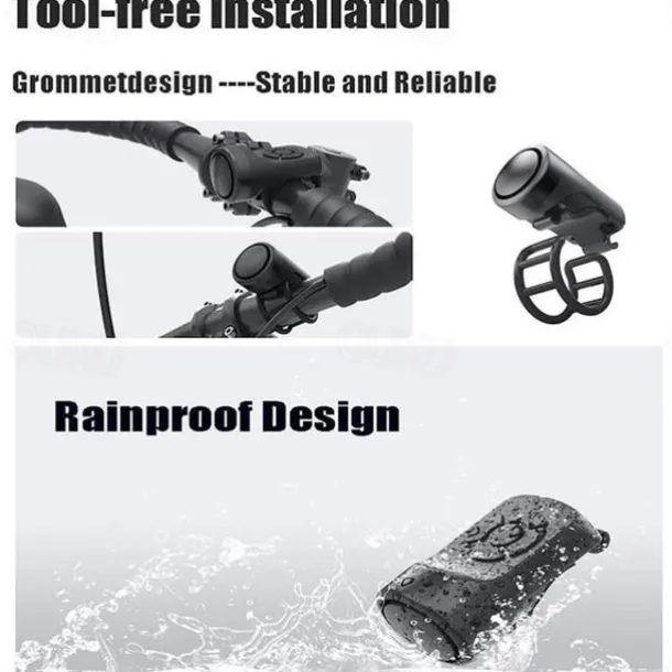 StarFire 120dB Bike Horn - Electronic Loud Warning Safety Bell, USB Rechargeable, Handlebar Mount for Electric Bicycle, Cycling Accessories