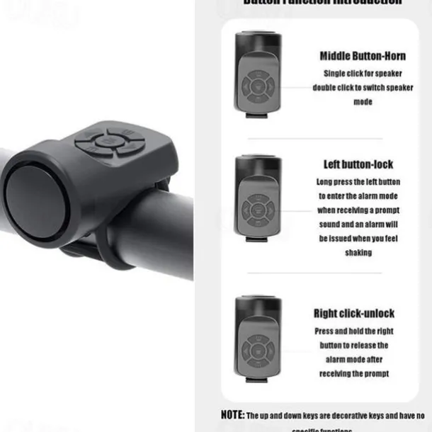 StarFire 120dB Bike Horn - Electronic Loud Warning Safety Bell, USB Rechargeable, Handlebar Mount for Electric Bicycle, Cycling Accessories