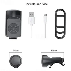 StarFire 120dB Bike Horn - Electronic Loud Warning Safety Bell, USB Rechargeable, Handlebar Mount for Electric Bicycle, Cycling Accessories