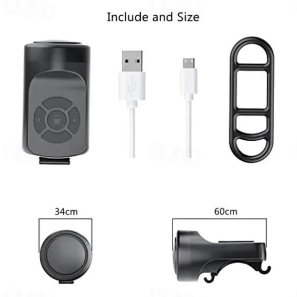 StarFire 120dB Bike Horn - Electronic Loud Warning Safety Bell, USB Rechargeable, Handlebar Mount for Electric Bicycle, Cycling Accessories