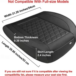 StarFire High End Luxury PU Leather Car Seat Cover Protector, Front Seat Bottom, Compatible with 90% Vehicles