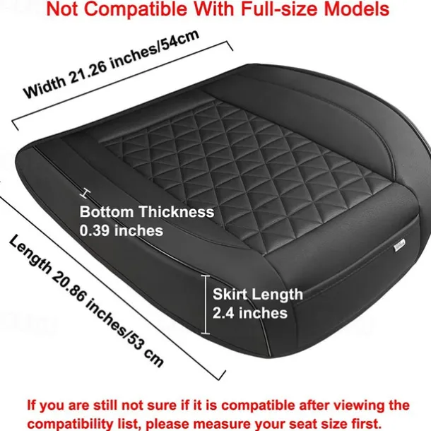 StarFire High End Luxury PU Leather Car Seat Cover Protector, Front Seat Bottom, Compatible with 90% Vehicles