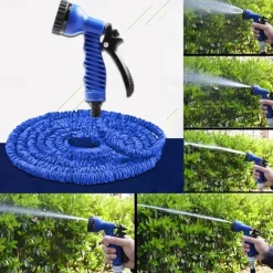 Starfire Household High-Pressure Car Wash Water Gun Flushing Telescopic 15m Water Pipe Multi-Purpose Car Garden Water Pipe Garden Watering Set