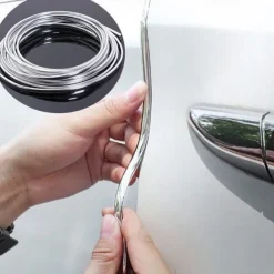 StarFire 5M Car Door Edge Scratch Protection Strip Bumper Anti-collision Strip DIY Silver PVC Molding Decorative Strip Auto Accessories