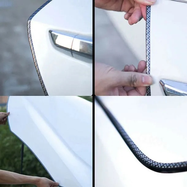 StarFire 5M Carbon Fiber Car Door Edge Protector - Anti-Collision Bumper Trim, Scratch Guard & Sealing Strip for Car Styling