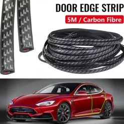 StarFire 5M Carbon Fiber Car Door Edge Protector - Anti-Collision Bumper Trim, Scratch Guard & Sealing Strip for Car Styling