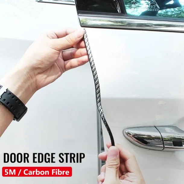 StarFire 5M Carbon Fiber Car Door Edge Protector - Anti-Collision Bumper Trim, Scratch Guard & Sealing Strip for Car Styling