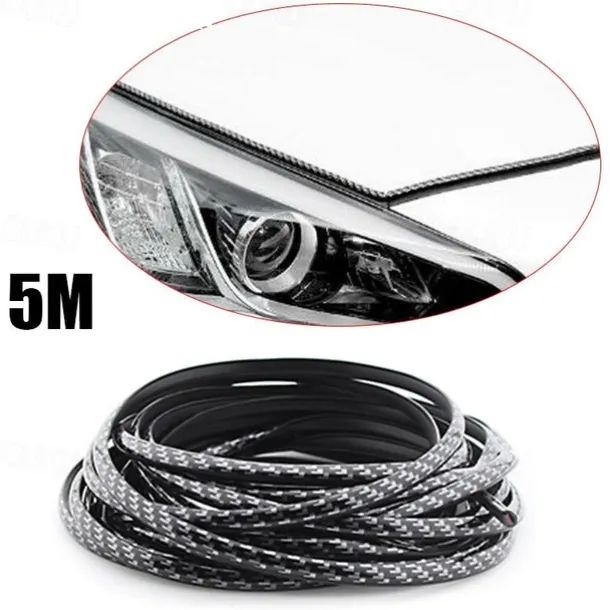 StarFire 5M Carbon Fiber Car Door Edge Protector - Anti-Collision Bumper Trim, Scratch Guard & Sealing Strip for Car Styling