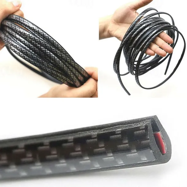 StarFire 5M Carbon Fiber Car Door Edge Protector - Anti-Collision Bumper Trim, Scratch Guard & Sealing Strip for Car Styling