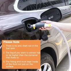 StarFire 1PC Car Fuel Gas Hand Primer Manual Pump Fuel Line Pump Fuel Pumps Car Tool Transfer Primer for Gas Petrol Diesel Oil Liquid Water with Valve Clips