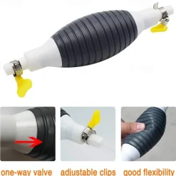 StarFire 1PC Car Fuel Gas Hand Primer Manual Pump Fuel Line Pump Fuel Pumps Car Tool Transfer Primer for Gas Petrol Diesel Oil Liquid Water with Valve Clips