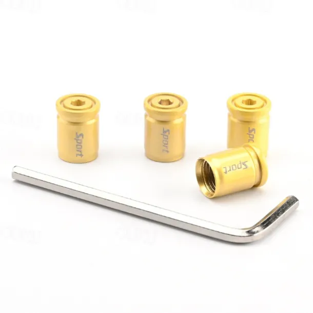 StarFire 4pcs Anti-Theft Tire Valve Caps - Sport Style Zinc Alloy Valve Stem Covers, Dust Proof and Decorative for Wheels