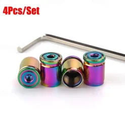 StarFire 4pcs Anti-Theft Tire Valve Caps - Sport Style Zinc Alloy Valve Stem Covers, Dust Proof and Decorative for Wheels