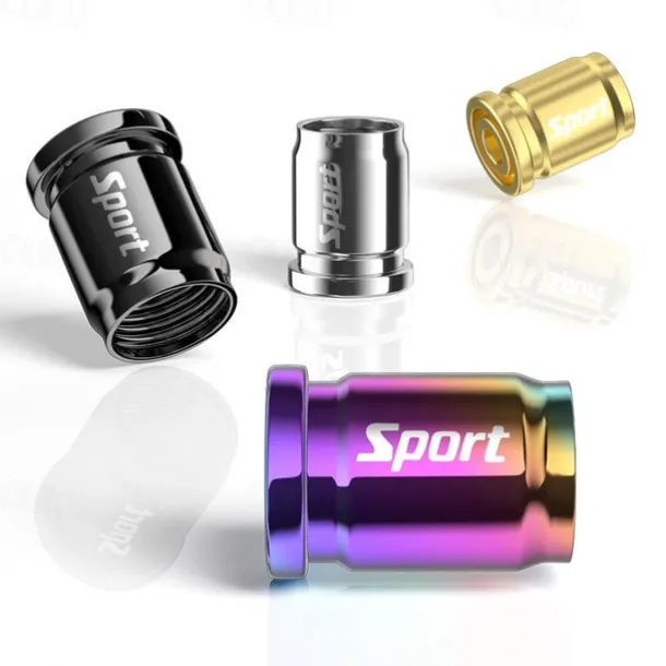 StarFire 4pcs Anti-Theft Tire Valve Caps - Sport Style Zinc Alloy Valve Stem Covers, Dust Proof and Decorative for Wheels