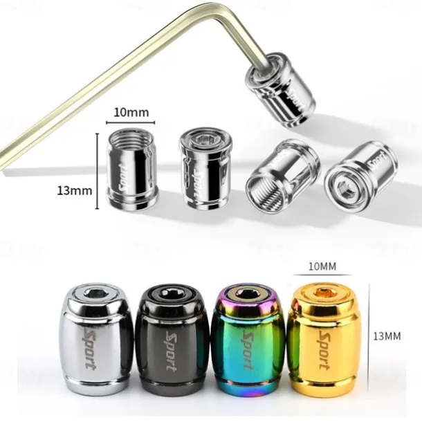 StarFire 4pcs Anti-Theft Tire Valve Caps - Sport Style Zinc Alloy Valve Stem Covers, Dust Proof and Decorative for Wheels