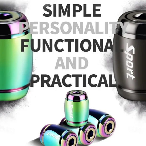 StarFire 4pcs Anti-Theft Tire Valve Caps - Sport Style Zinc Alloy Valve Stem Covers, Dust Proof and Decorative for Wheels