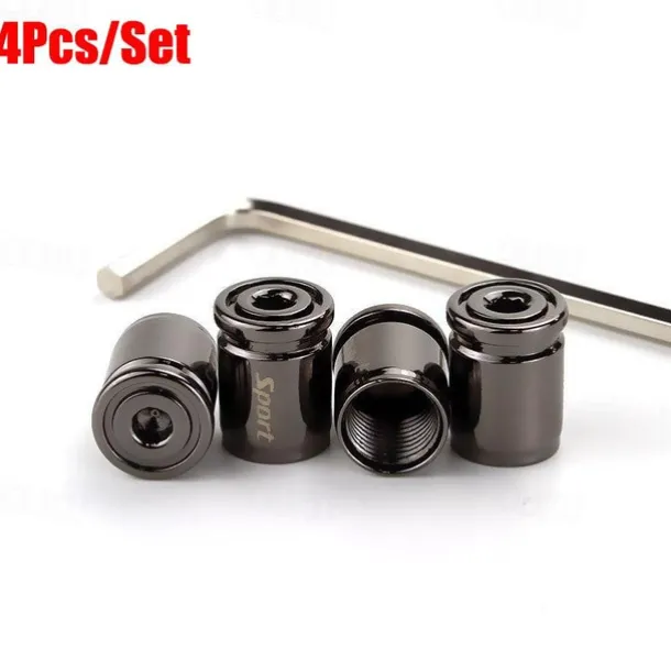 StarFire 4pcs Anti-Theft Tire Valve Caps - Sport Style Zinc Alloy Valve Stem Covers, Dust Proof and Decorative for Wheels
