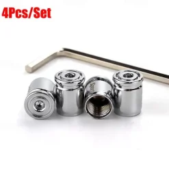 StarFire 4pcs Anti-Theft Tire Valve Caps - Sport Style Zinc Alloy Valve Stem Covers, Dust Proof and Decorative for Wheels