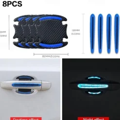 StarFire 4pcs/8pcs Universal Door Handle Sticker 3D Carbon Fiber Car Door Handle Paint Scratch Protector Sticker Stonego Auto Door Handle Scratch Cover