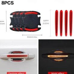 StarFire 4pcs/8pcs Universal Door Handle Sticker 3D Carbon Fiber Car Door Handle Paint Scratch Protector Sticker Stonego Auto Door Handle Scratch Cover