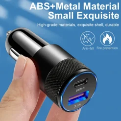 StarFire 38W USB Car Charger Quick Charge 3.0 Type-C Fast Charging Phone Adapter For IPhone 14 13 12 11 Pro Max For Redmi/Huawei/Samsung