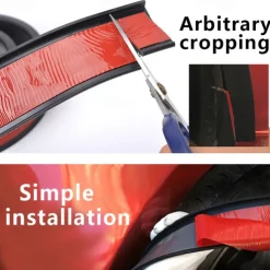 StarFire Wheel Arch Covers Extensions Universal Rubber Fender Flares Lip Wheel-arch Trim Fender Eyebrow Protector Scratch Proof Rubber