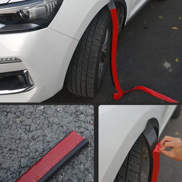 StarFire Wheel Arch Covers Extensions Universal Rubber Fender Flares Lip Wheel-arch Trim Fender Eyebrow Protector Scratch Proof Rubber