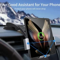 StarFire Wireless Car Charger For Galaxy Z Fold 4 3 2 iPhone Samsung W22 W21 Foldable Phone Holder Dual Coil Car Chargers Fast Charging
