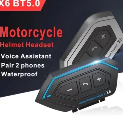 StarFire X6 Helmet Headset Motorbike Interphone Motorcycle BT-compatible Intercom Stereo Headset For Cell Phone