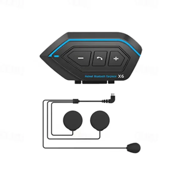 StarFire X6 Helmet Headset Motorbike Interphone Motorcycle BT-compatible Intercom Stereo Headset For Cell Phone