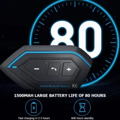 StarFire X6 Helmet Headset Motorbike Interphone Motorcycle BT-compatible Intercom Stereo Headset For Cell Phone