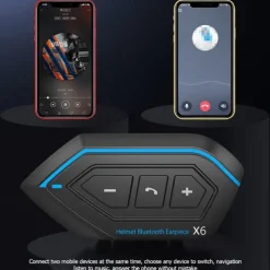 StarFire X6 Helmet Headset Motorbike Interphone Motorcycle BT-compatible Intercom Stereo Headset For Cell Phone