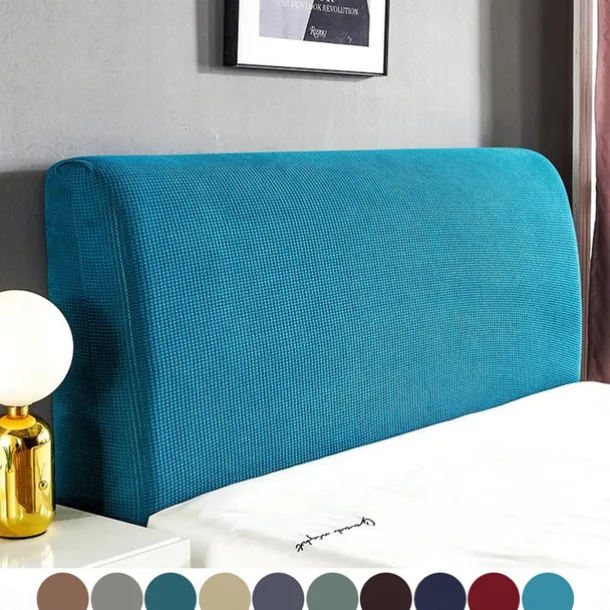 Stretch Bed Headboard Cover,Grey Green Elastic Jacquard Headboard Slipcover, Dustproof Bed Head Cover for Bedroom