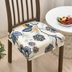 Stretch Dining Chair Seat Covers Set Soft Removable Washable Seat Covers for Dining Chairs, Dining Room Seat Cover Slipcover Protector