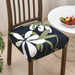 Stretch Dining Chair Seat Covers Set Soft Removable Washable Seat Covers for Dining Chairs, Dining Room Seat Cover Slipcover Protector