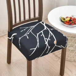 Stretch Dining Chair Seat Covers Set Soft Removable Washable Seat Covers for Dining Chairs, Dining Room Seat Cover Slipcover Protector