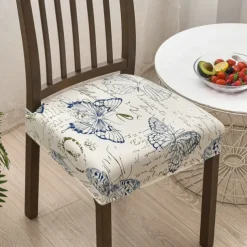 Stretch Dining Chair Seat Covers Set Soft Removable Washable Seat Covers for Dining Chairs, Dining Room Seat Cover Slipcover Protector