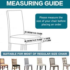 Stretch Dining Chair Seat Covers Set Soft Removable Washable Seat Covers for Dining Chairs, Dining Room Seat Cover Slipcover Protector