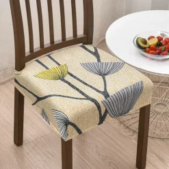 Stretch Dining Chair Seat Covers Set Soft Removable Washable Seat Covers for Dining Chairs, Dining Room Seat Cover Slipcover Protector